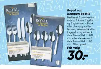 Bilka Royal van Kempen bestik tilbud