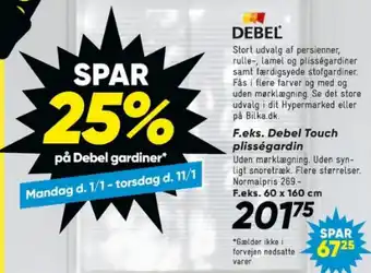 Bilka F.eks. Debel Touch plisségardin tilbud