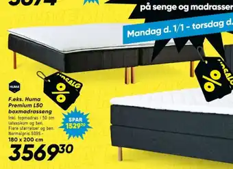 Bilka F.eks. Huma Premium L50 boxmadrasseng tilbud