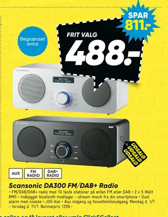 Bilka Scansonic da300 fm/dab+ radio tilbud