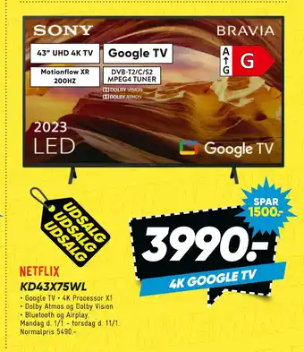 Bilka Sony kd43x75wl tilbud