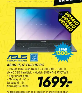 Bilka Asus 15,6 full hd pc tilbud