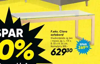 Bilka Clara sofabord tilbud