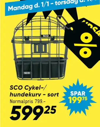 Bilka Sco cykel-/ hundekurv - sort tilbud