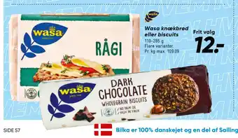 Bilka Wasa knækbrød eller biscuits tilbud