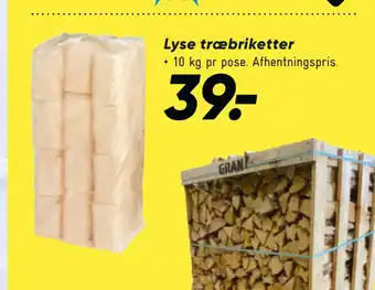 Lyse træbriketter