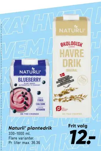 Bilka Naturli’ plantedrik tilbud