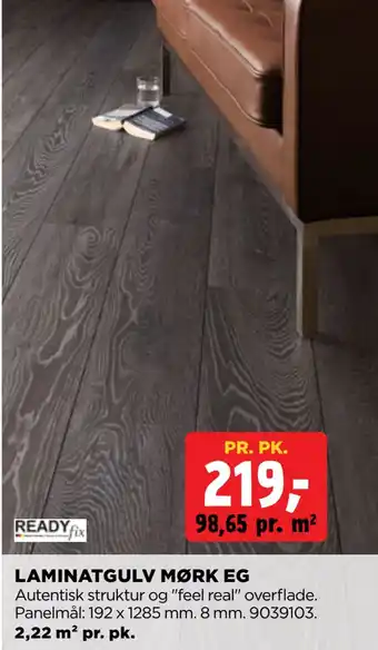 jem & fix Laminatgulv mørk eg tilbud