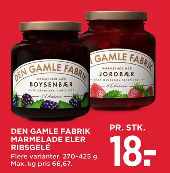 MENY Den gamle fabrik marmelade eler ribsgelé tilbud