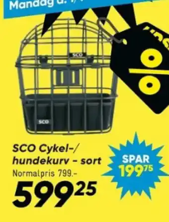 Bilka SCO Cykel-/ hundekurv - sort tilbud