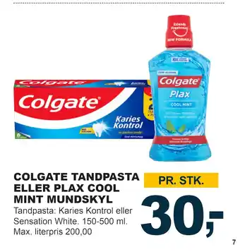Let-Køb Colgate tandpasta eller plax cool mint mundskyl tilbud