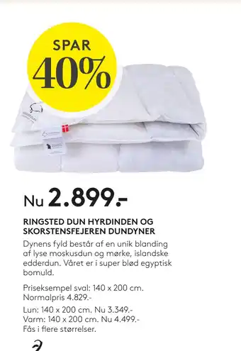 SENG Ringsted dun hyrdinden og skorstensfejeren dundyner tilbud