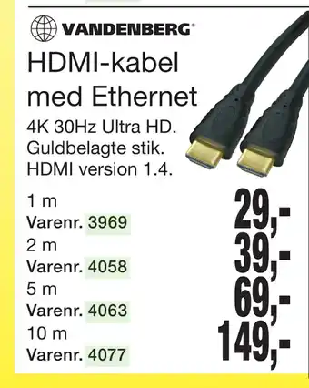 Hdmi-kabel med ethernet