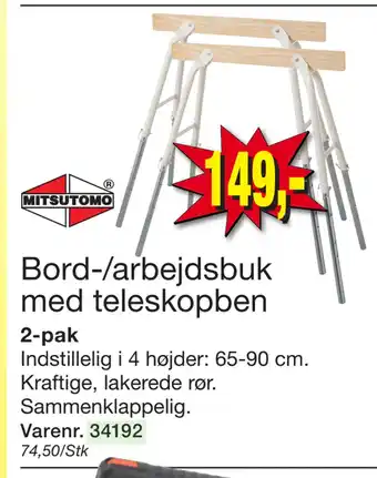 Harald Nyborg Bord-/arbejdsbuk med teleskopben tilbud