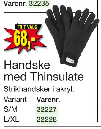 Harald Nyborg Handske med thinsulate tilbud