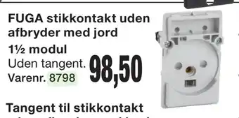 Harald Nyborg Fuga stikkontakt uden afbryder med jord tilbud