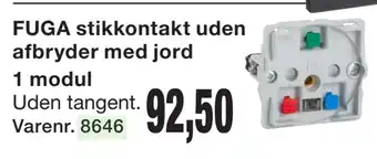 Harald Nyborg Fuga stikkontakt uden afbryder med jord tilbud