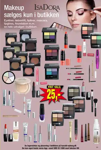 Eyeliner, læbestift, lipliner, mascara, lipgloss, foundation