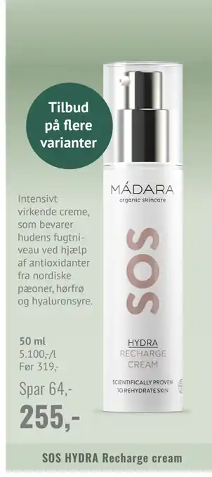 Helsam Sos hydra recharge cream tilbud