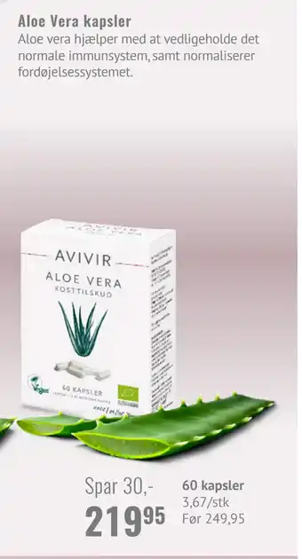 Helsam Aloe vera kapsler tilbud