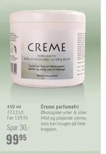 Helsam Creme parfumefri tilbud