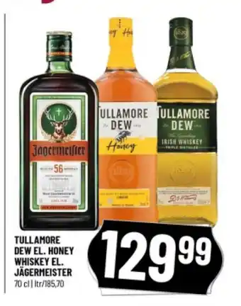 Løvbjerg TULLAMORE DEW EL. HONEY WHISKEY EL. JÄGERMEISTER tilbud