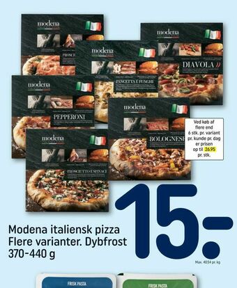 REMA 1000 Modena italiensk pizza Flere varianter. Dybfrost tilbud