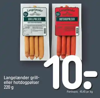 REMA 1000 Langelænder grill- eller hotdogpølser tilbud