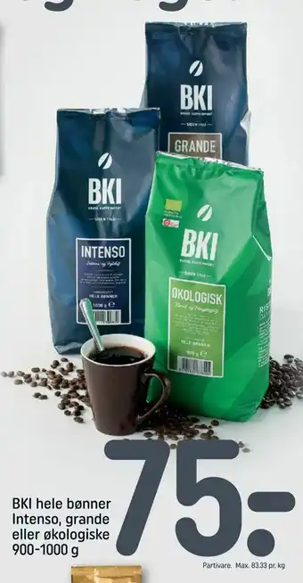 BKI hele bønner Intenso, grande eller økologiske