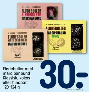 REMA 1000 Flødeboller med marcipanbund Klassisk, kokos eller hindbær tilbud