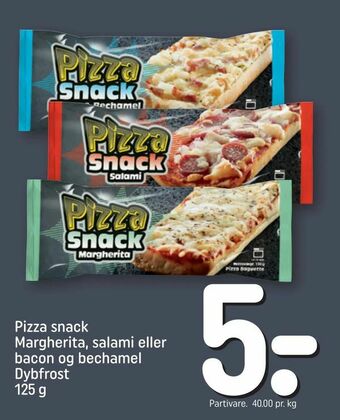 REMA 1000 Pizza snack Margherita, salami eller bacon og bechamel tilbud