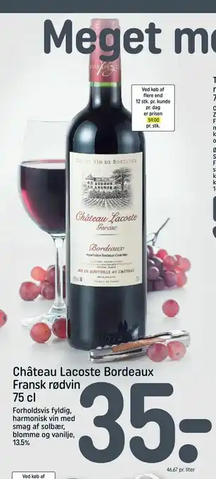 Château Lacoste Bordeaux Fransk rødvin