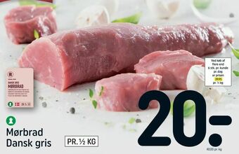 REMA 1000 Mørbrad Dansk gris tilbud