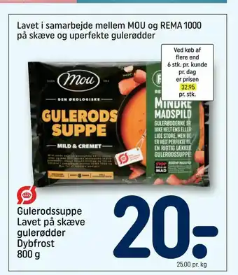 REMA 1000 Gulerodssuppe Lavet på skæve gulerødder tilbud