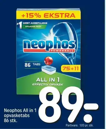 REMA 1000 Neophos All in 1 opvasketabs tilbud