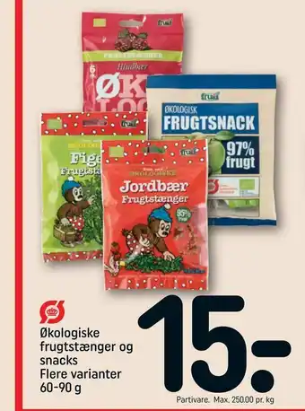 REMA 1000 Økologiske frugtstænger og snacks tilbud