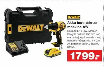 Bauhaus Akku bore-/skrue maskine DCD708D1T-QW 18v tilbud