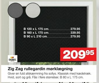 Bauhaus Zig Zag rullegardin mørklægning tilbud