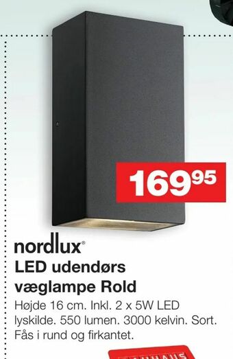 Bauhaus LED udendørs væglampe Rold tilbud