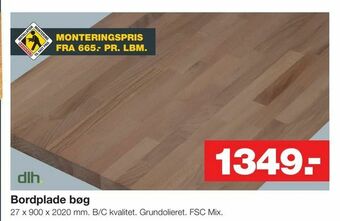 Bauhaus Bordplade bøg tilbud