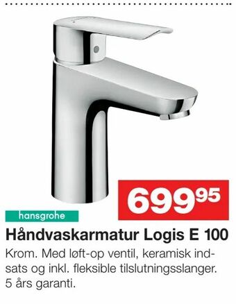 Bauhaus Håndvaskarmatur Logis E 100 tilbud
