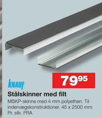 Bauhaus Stålskinner med filt tilbud