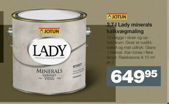 Bauhaus 2,7 l Lady minerals kalkvægmaling tilbud