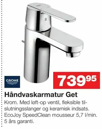 Bauhaus Håndvaskarmatur Get tilbud