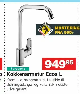 Bauhaus Køkkenarmatur Ecos L tilbud