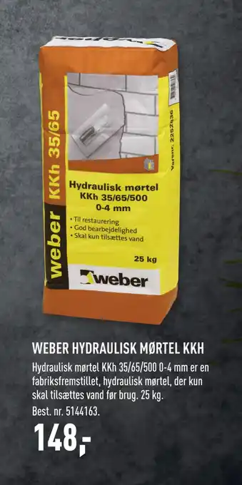 Johannes Fog Weber hydraulisk mørtel kkh tilbud
