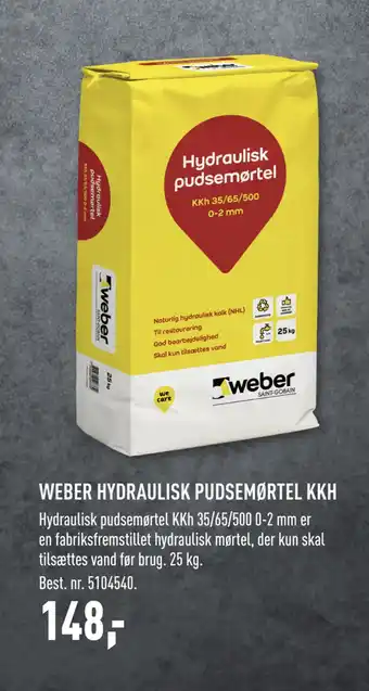 Weber hydraulisk pudsemørtel kkh