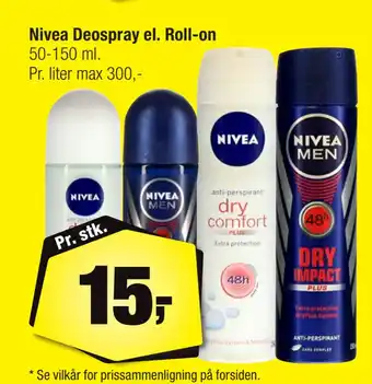 Calle Nivea deospray el. roll-on tilbud