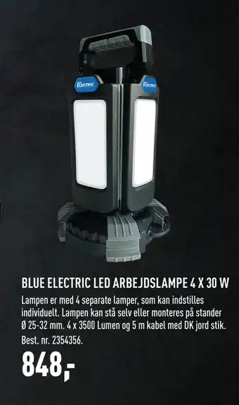 Johannes Fog Blue electric led arbejdslampe 4 x 30 w tilbud
