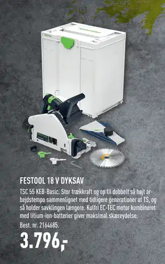 Johannes Fog Festool 18 v dyksav tilbud